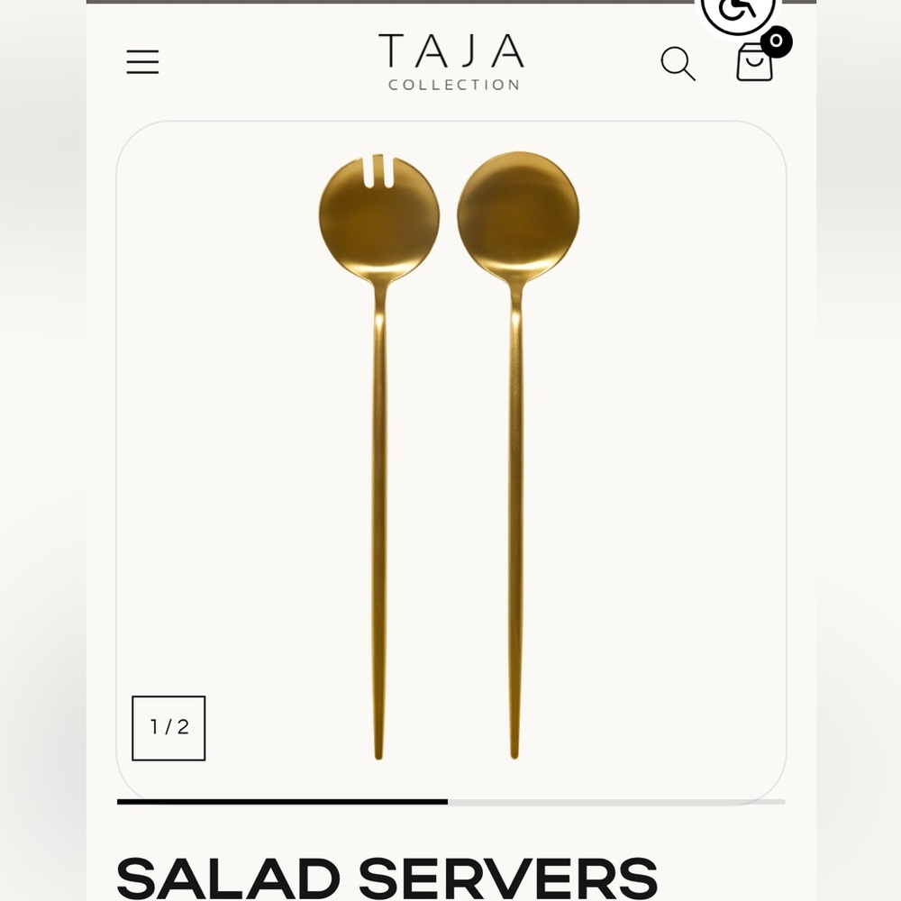 Tea Collection Gold Salad Servers
